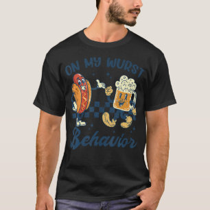 Oktoberfest On My Wurst Behaviour Funny German Bee T-Shirt