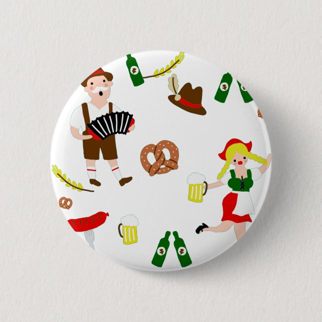 Oktoberfest party 2 inch round button (Front)