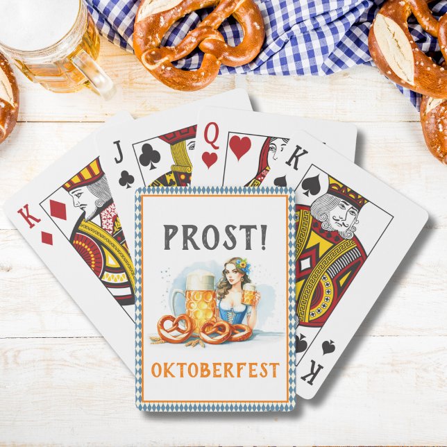 Oktoberfest Party Beer And Pretzels ai Save Date Playing Cards (Creator Uploaded)