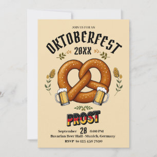 Oktoberfest Party Invitation   Bavarian Beer Prost