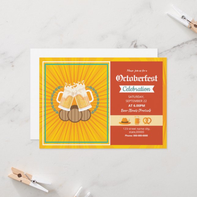 Oktoberfest Party Invitation Flyer Modèle (Devant/Arrière en situation)