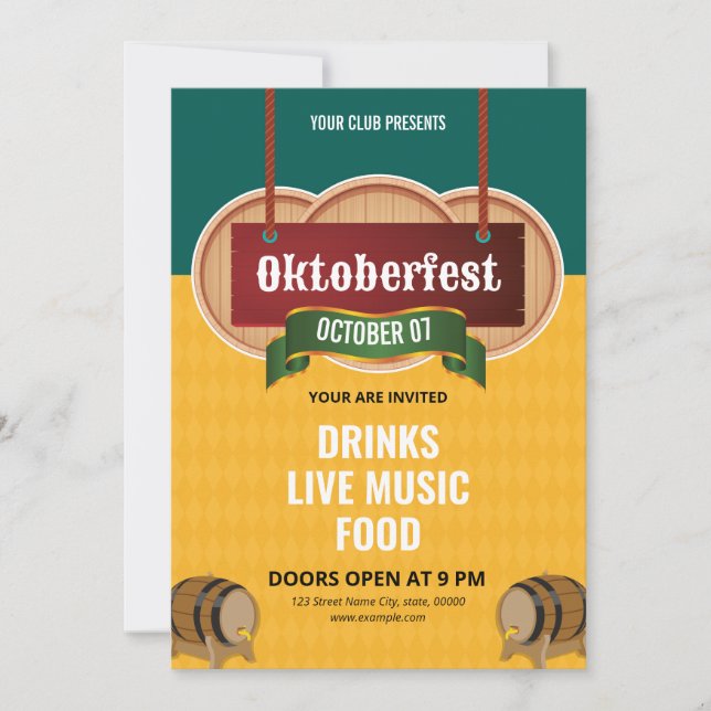 Oktoberfest Party Invitation Flyer Modèle (Devant)