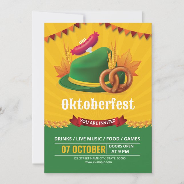 Oktoberfest Party Invitation Flyer Template (Front)