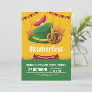 Oktoberfest Party Invitation Flyer Template