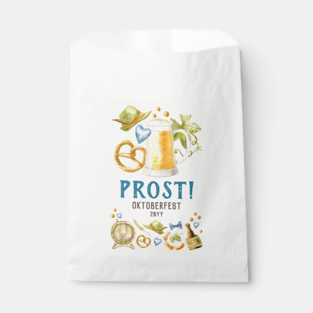 Oktoberfest Party Rustic Bavarian Beer & Pretzel Favour Bag (Front)