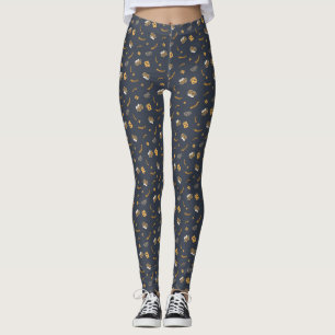 Oktoberfest Pretzel Beer Festival Pattern Blue Leggings