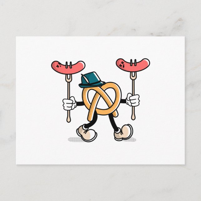 Oktoberfest pretzel postcard (Front)