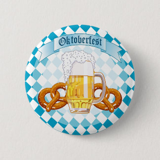 Oktoberfest Pretzels & Beer 2 Inch Round Button
