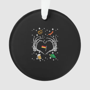 Oktoberfest Skeleton Drapeau de coeur main alleman