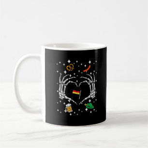 Oktoberfest Skeleton Hand Heart Flag German  Coffee Mug