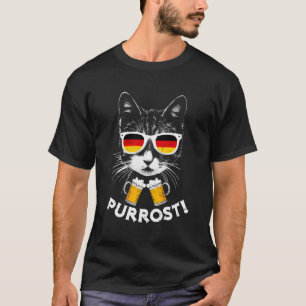 Oktoberfest T Shirt Funny Prost Pun Purrost Cat