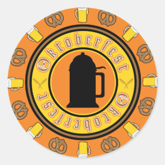 Oktoberfest Tankard Badge Classic Round Sticker