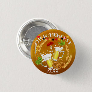 Oktoberfest Toasting Beer 1 Inch Round Button