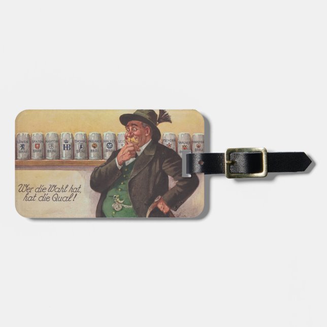 Oktoberfest Trip Luggage Bag Tag German English (Front Horizontal)