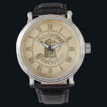 Oktoberfest Watch<br><div class="desc">Drawing of antique beer mug. Roman numerals. Warm, sepia textured background.</div>