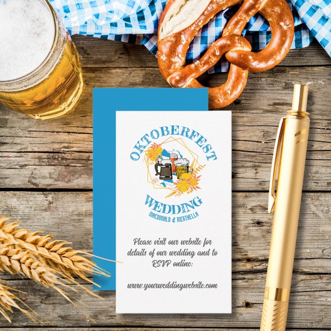 OKTOBERFEST WEDDING Website Enclosure Card (OKTOBERFEST WEDDING Website Enclosure Card for your beer-themed wedding stationery.)