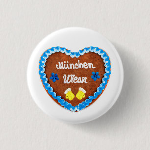 Oktoberfest WIesn Lebkuchenherz. München. 1 Inch Round Button