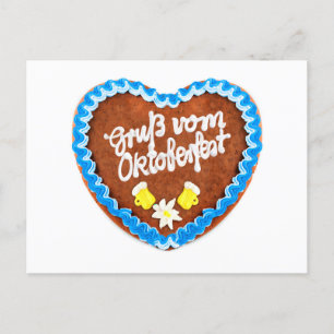 Oktoberfest Wiesn Lebkuchenherz. München. Postcard