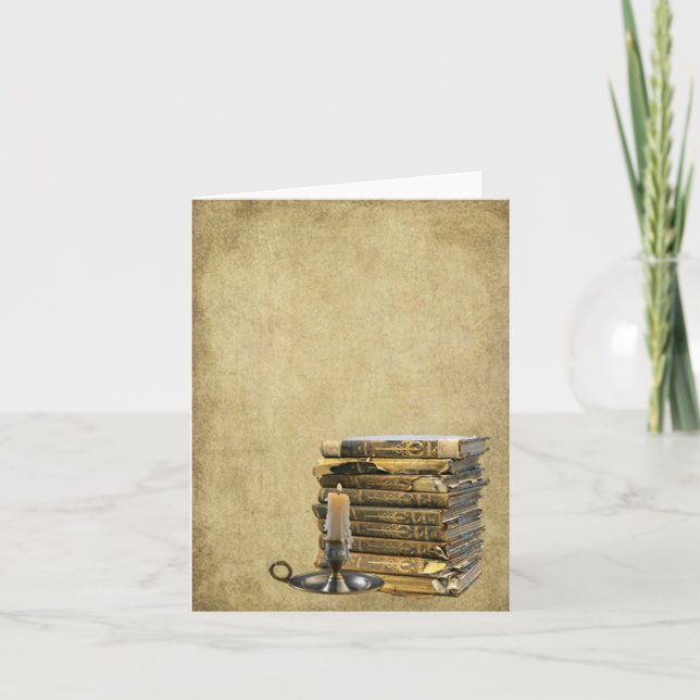 Ol Books & Candle- Prim Lil Note Cards (Front)