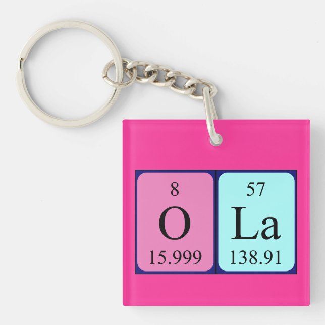 Ola periodic table name keyring (Front)
