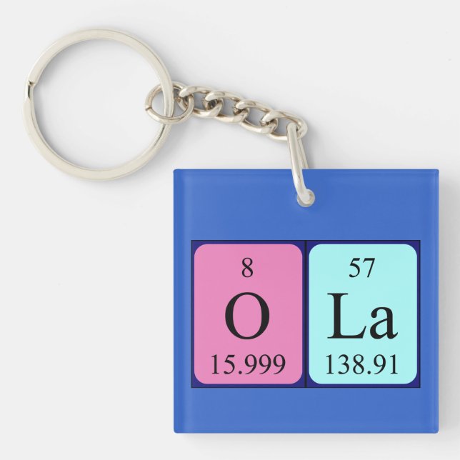 Ola periodic table name keyring (Front)