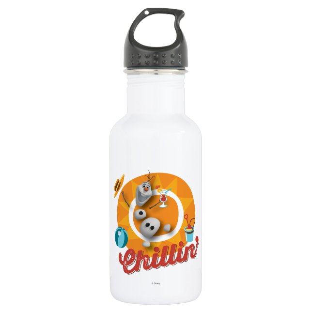 Olaf | Chillin' in Orange Circle 532 Ml Water Bottle (Front)