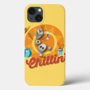 Olaf   Chillin' in Orange Circle iPhone 13 Case