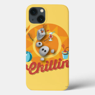 Olaf   Chillin' in Orange Circle iPhone 13 Case