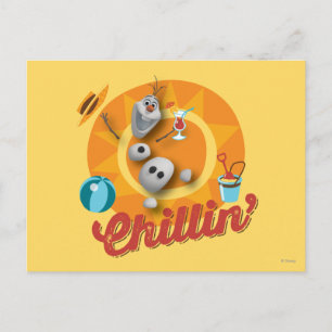 Olaf   Chillin' in Orange Circle Postcard