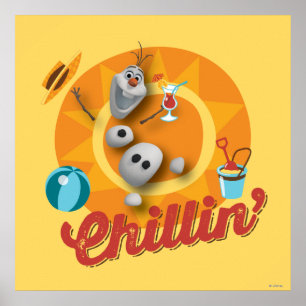 Olaf   Chillin' in Orange Circle Poster