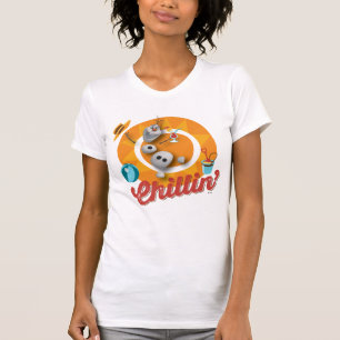 Olaf Chillin' in Orange Circle T-Shirt
