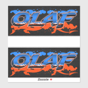Olaf First Name Graffiti Sticker