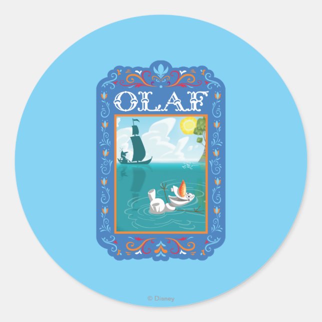 Olaf | Floating in the Water Classic Round Sticker (Front)