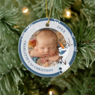 Olaf Holiday Wish Photo Ceramic Ornament