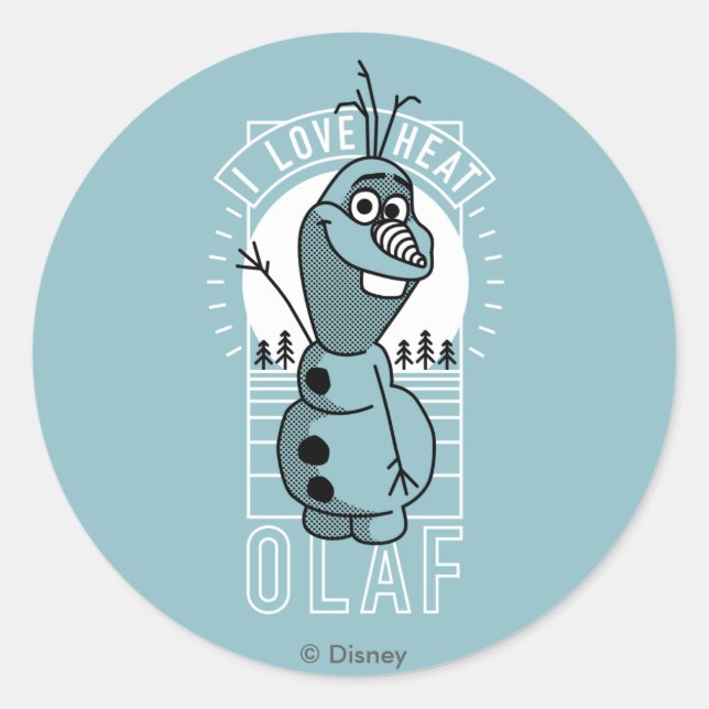 Olaf | I Love Heat Classic Round Sticker (Front)