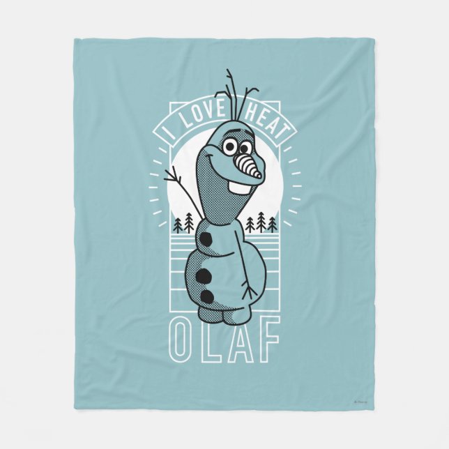 Olaf | I Love Heat Fleece Blanket (Front)