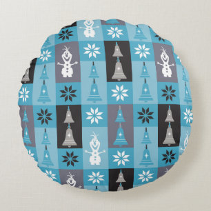 Olaf   Let the Holiday's Begin Pattern Round Pillow