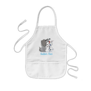 Olaf Licked By Wolf Kids Apron
