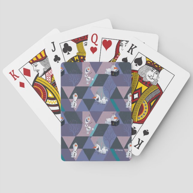 Olaf Purple Geometric Pattern Playing Cards (Back)