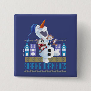Olaf   Sharing Warm Hugs 2 Inch Square Button