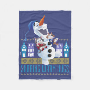 Olaf   Sharing Warm Hugs Fleece Blanket