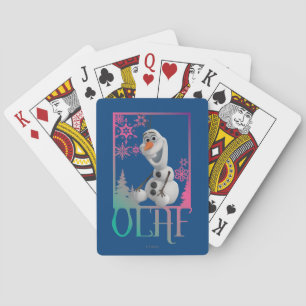 Olaf   Sitting Playing Cards