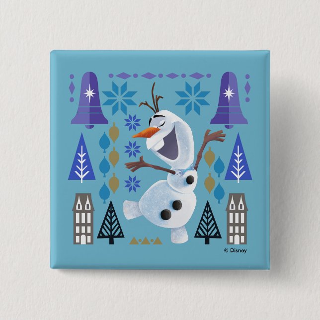 Olaf | Snow Magic 2 Inch Square Button (Front)