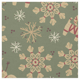 Olaf    Snowflakes and Magic Pattern Fabric