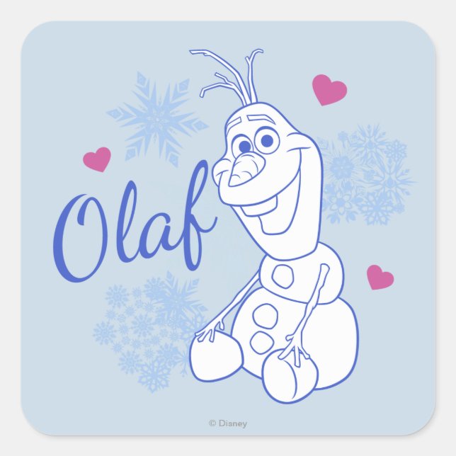 Olaf | Snowflakes Square Sticker (Front)