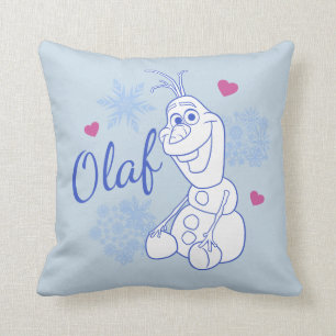 Olaf   Snowflakes Throw Pillow
