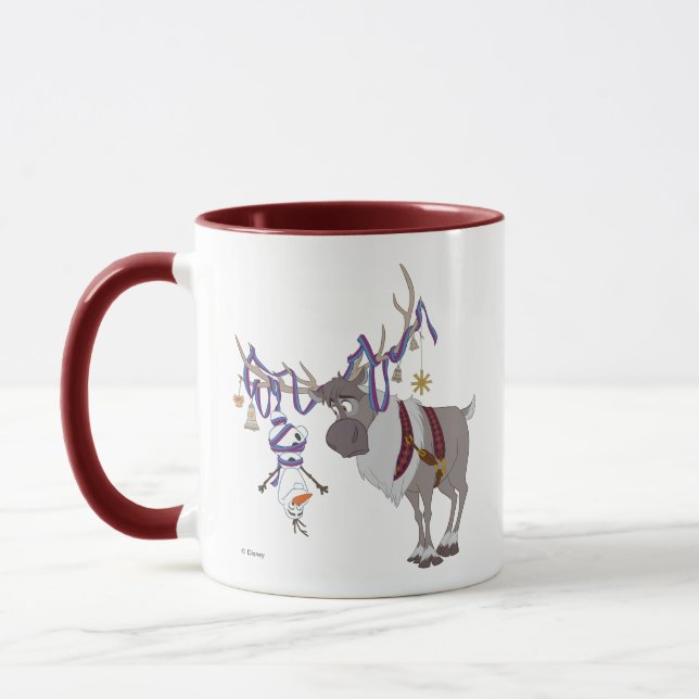 Olaf & Sven | Decked out in Holiday Style Mug (Left)