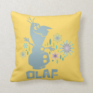 Olaf   Today Will be Perfect - Flowers Throw Pillow