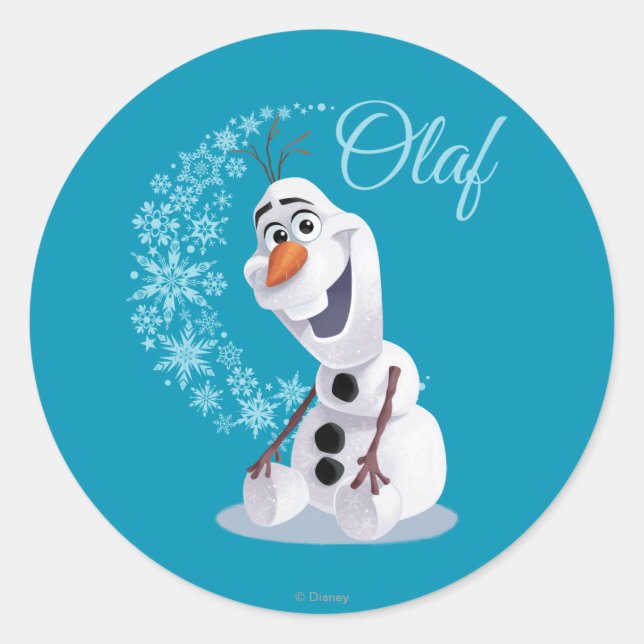 Olaf | Wave of Snowflakes Classic Round Sticker (Front)