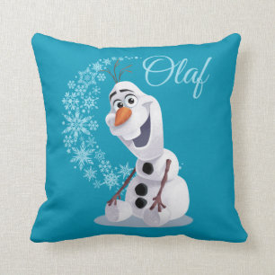 Olaf   Wave of Snowflakes Throw Pillow